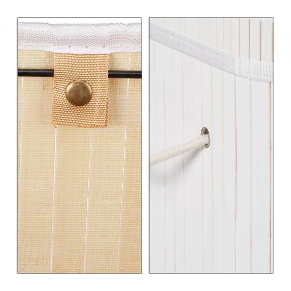 Wäschekorb Bambus eckig Weiß