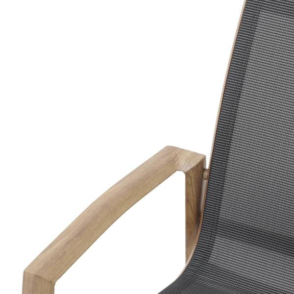 Fauteuil de jardin empilable AXANT Gris - Métal - 57 x 94 x 63 cm