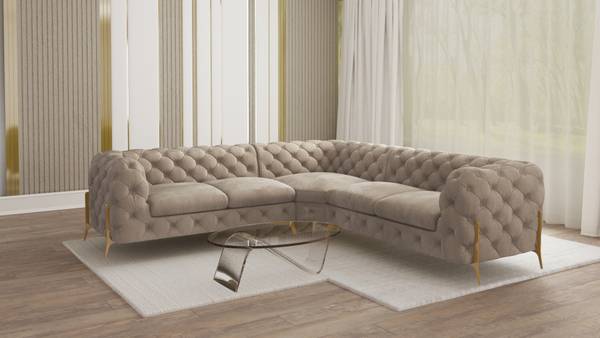 Chesterfield Ecksofa Ashley Creme