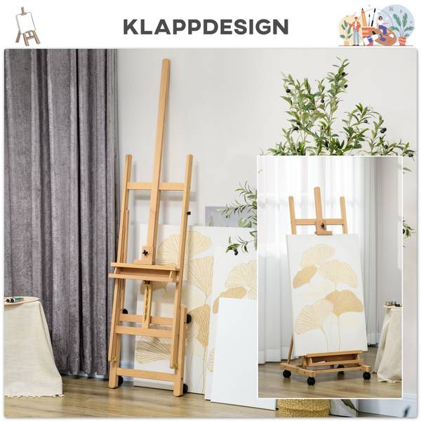 Staffelei 914-025V00ND Braun - Massivholz - 53 x 238 x 51 cm