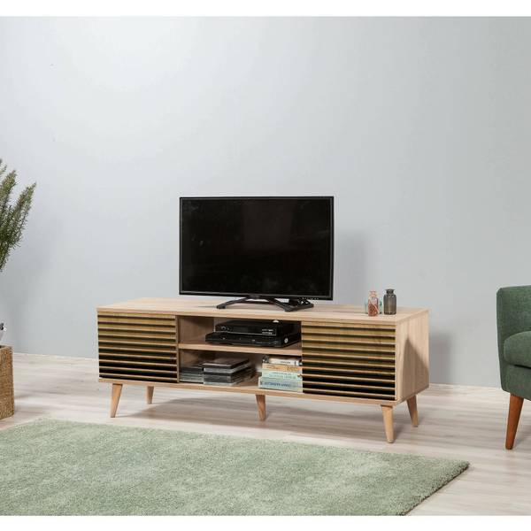Fernsehschrank Enrica Braun - Holzwerkstoff - 140 x 50 x 40 cm