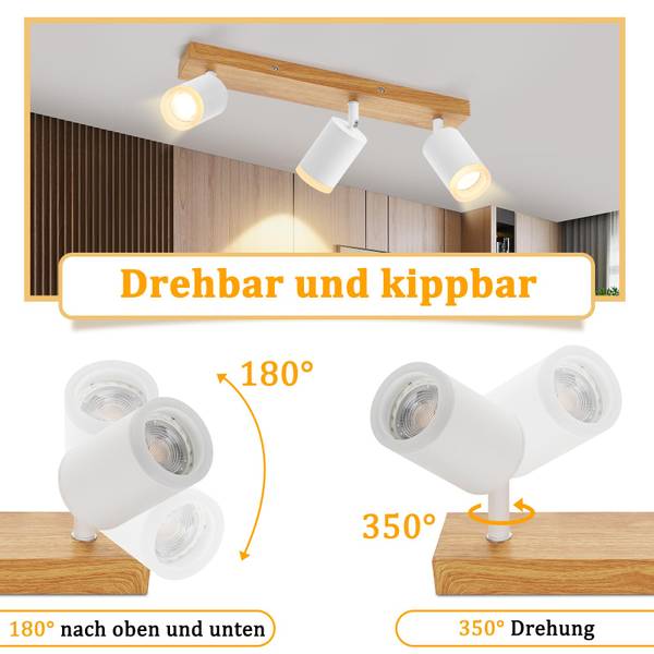 Deckenstrahler AQLEW Braun - Weiß - Tiefe: 41 cm