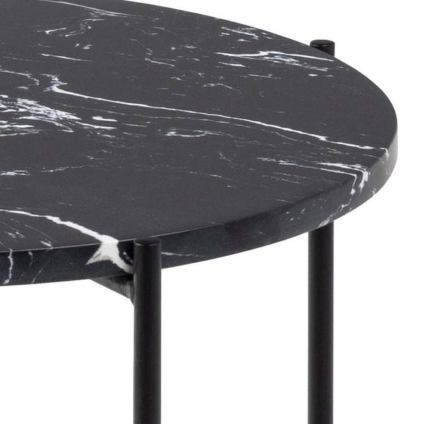Ecktisch Avila Schwarz - Holz teilmassiv - 42 x 45 x 42 cm