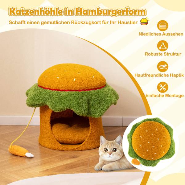 Katzenhaus BH32590 Orange - Holzwerkstoff - 37 x 41 x 37 cm