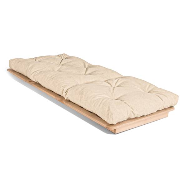 Futon Stuhl LAYTI-90, Buchenholz Cremeweiß - Geölt