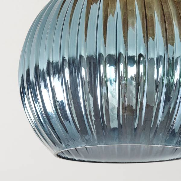 Deckenleuchte Cesaro Blau - Grün - Aluminium - Klarglas - 42 x 29 x 43 cm