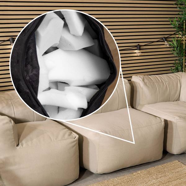 Outdoor Sitzsack Sofa ZEN 6-tlg. Beige - Webstoff - Polypropylen - 485 x 68 x 100 cm