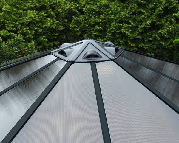 Pavillon Monaco Grau - Metall - 390 x 290 x 450 cm