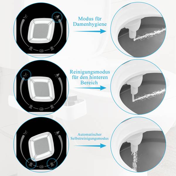 Bidet-Einsatz für Toilette EB101 Weiß - Kunststoff - 16 x 10 x 31 cm