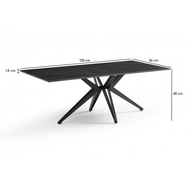 Table basse céramique INDIANA 06 Noir - Céramique - 120 x 45 x 60 cm