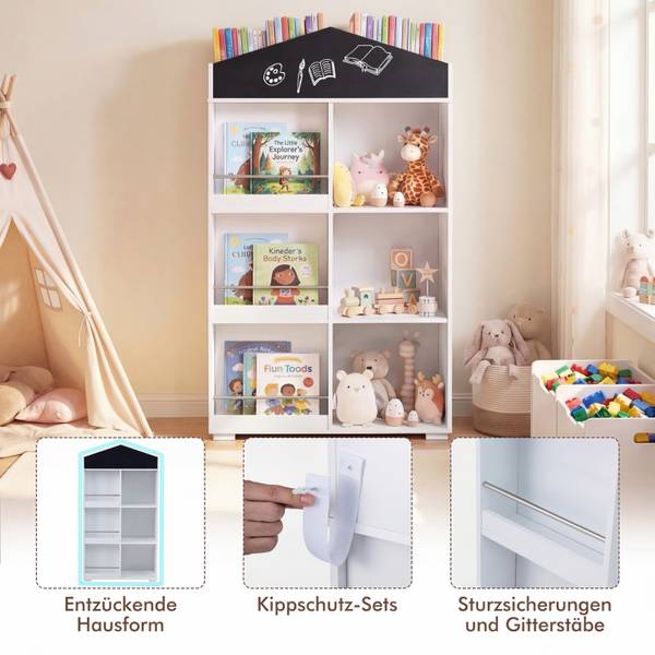 Kinderregal FB32510IT Weiß - Holzwerkstoff - 30 x 117 x 64 cm