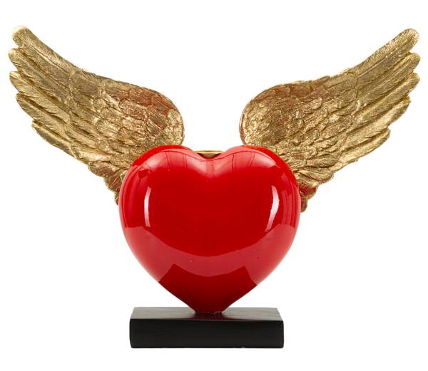 Kerzenhalter Herz Cuore Volante Gold - Rot - Kunststoff - 37 x 31 x 14 cm