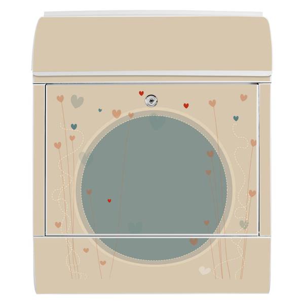 Briefkasten Stahl Große Liebe Weiß - Stahl - 38 x 46 x 13 cm