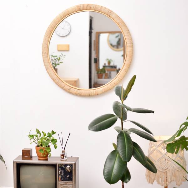 Spiegel DARWIN Braun - Rattan - 75 x 4 x 75 cm