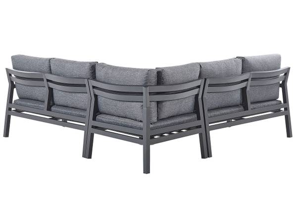 Lounge Set VIZZINI 2-tlg Schwarz - Grau - Metall - 200 x 36 x 200 cm