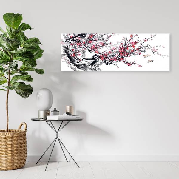 Wandbild kirschzweig 120 x 40 cm