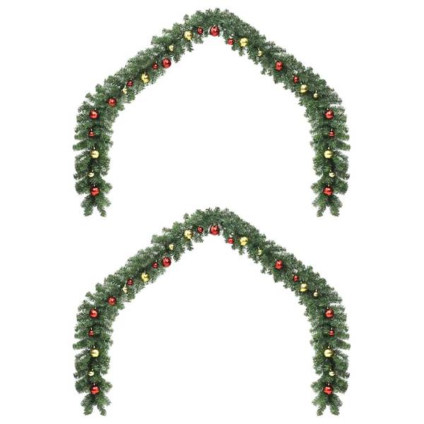 Weihnachtsgirlande 42016693 2er Set Grün - PVC - 24 x 1 x 2000 cm