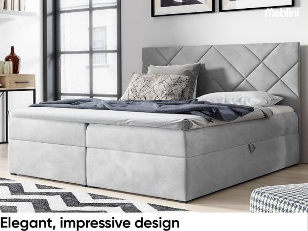 Boxspringbett BOTTEGA H3 Hellgrau