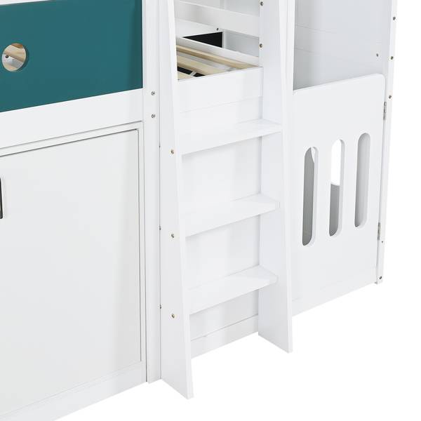 Hochbett ZoomBA130 Ⅰ Weiß - Holzwerkstoff - 110 x 190 x 257 cm