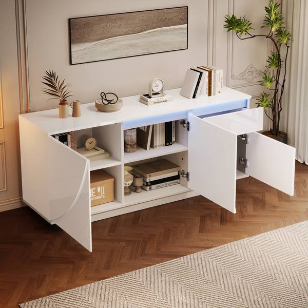 Sideboard Eurynom Ⅰ Weiß - Holzwerkstoff - 140 x 60 x 40 cm