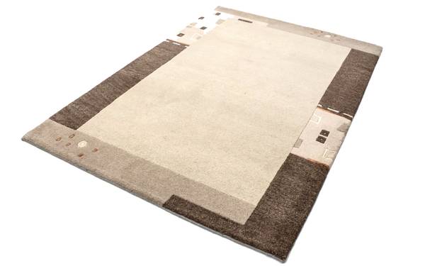 Handgeknüpft Wollteppich Beige - Wolle - 125 x 2 x 180 cm