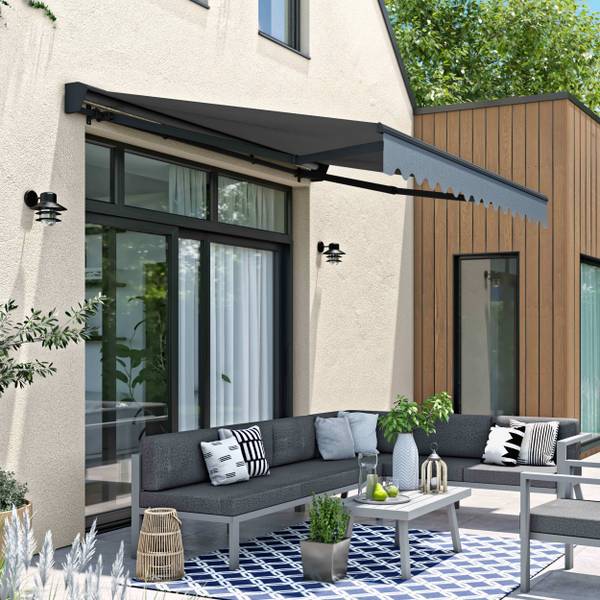 Markise Paimpol Grau - Metall - 1 x 1 x 300 cm