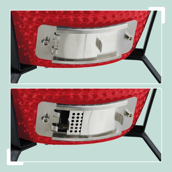 Kamado Grill aus Keramik Schwarz - Rot