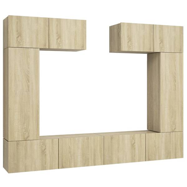 TV-Schrank 6er Set D643 Braun - Holzwerkstoff - 30 x 30 x 100 cm