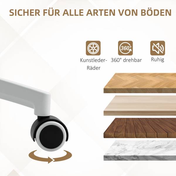 Bürostuhl 921-739V00WT Weiß - Kunstleder - 64 x 98 x 65 cm