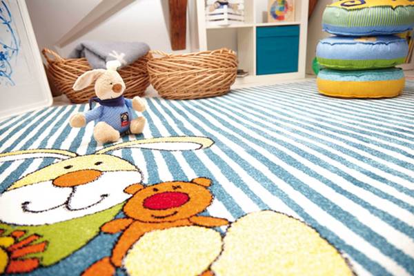 Kinderteppich Semmel Bunny Blau - Polypropylen - 80 x 2 x 150 cm