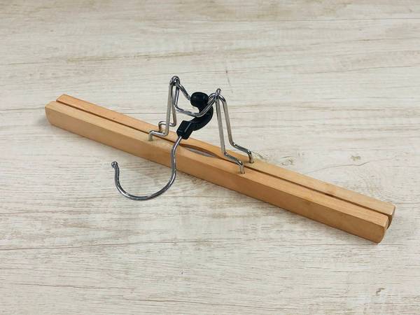 Hosenklemmbügel 3er Set Braun - Massivholz - 25 x 17 x 2 cm