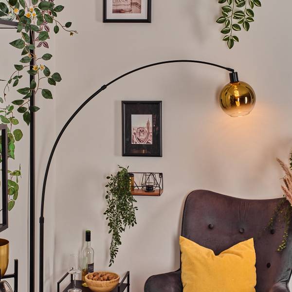 Stehlampe Cesaro Gold - Aluminium - Klarglas - Marmor - 45 x 170 x 120 cm