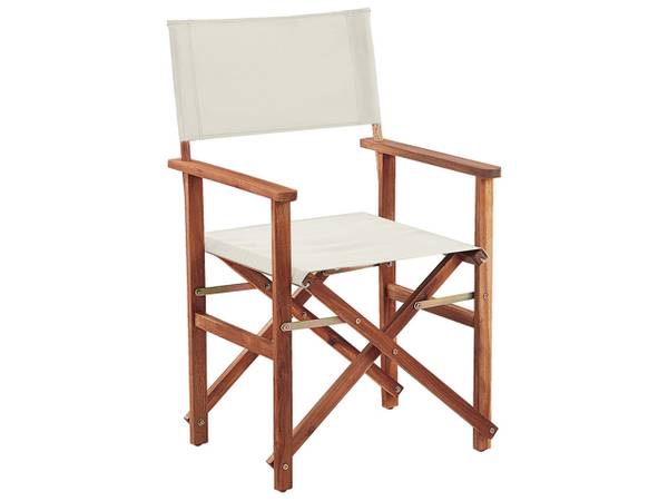 Chaise de jardin CINE Marron - Blanc - Profondeur : 50 cm