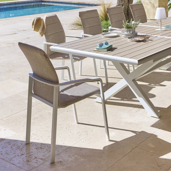 Fauteuil de jardin empilable DIESE Beige