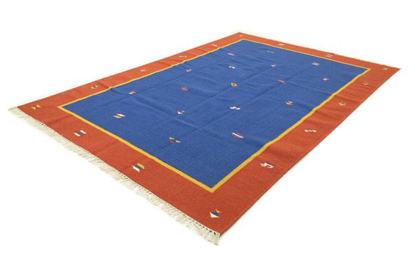 Handgewebt Kelimteppich Blau - Wolle - 200 x 1 x 300 cm