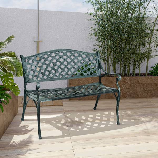 Eisenbank belastbar bis 210kg Grün - Metall - 62 x 83 x 102 cm