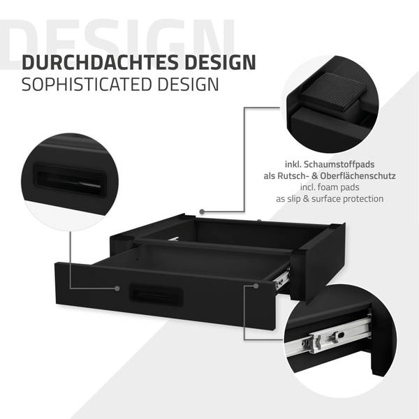 Waschmaschinen Stapelrahmen aus Metall Schwarz - Samt - 54 x 15 x 61 cm