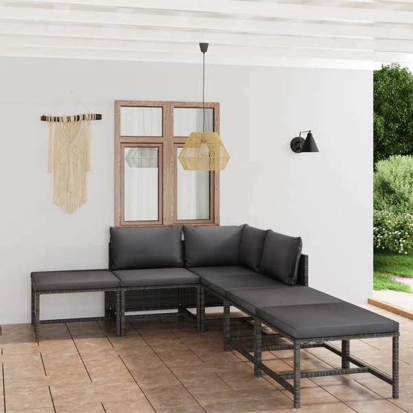 Salon de jardin 3009676-14 (lot de 6) Gris - Polyester - Acier - 60 x 60 x 60 cm