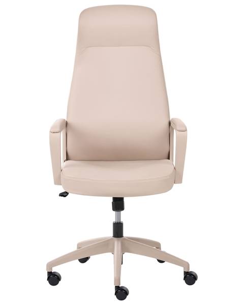 Bürostuhl ARDOUR Beige - Schwarz - Kunstleder - 68 x 115 x 68 cm