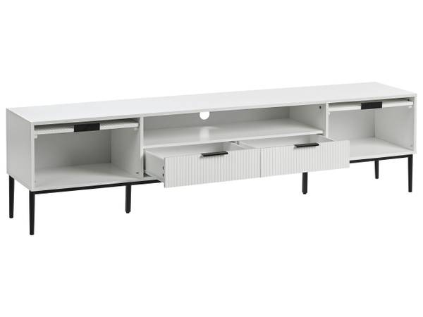 TV-Möbel LEDUC Schwarz - Weiß - Holzwerkstoff - 200 x 52 x 40 cm