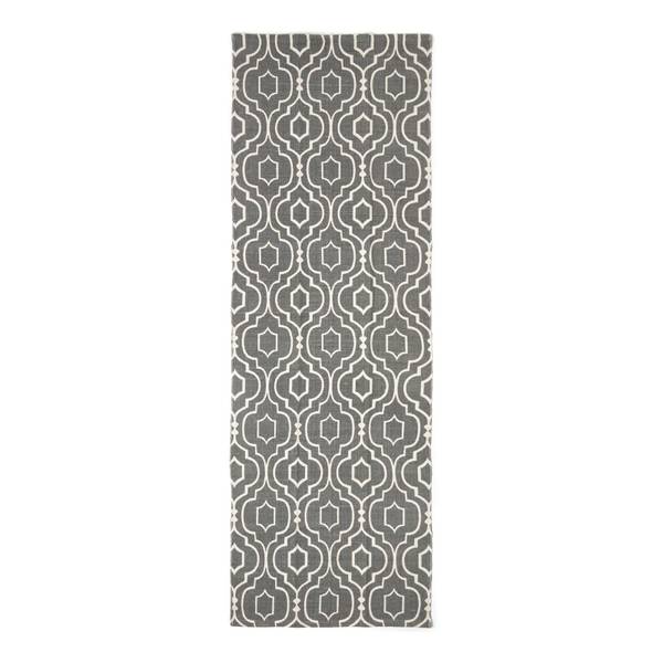 Bedruckter Baumwoll-Teppich Riga Grau - 66 x 200 cm