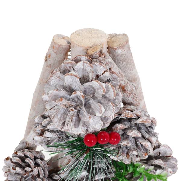 Decoratieve kerstboom M17 wit - populierenhout - 32 x 60 x 17 cm