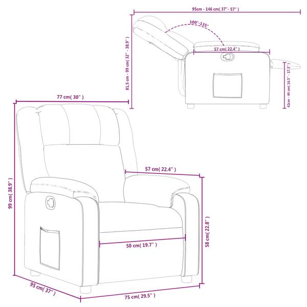 Fauteuil inclinable 3032486-1 Crème - Blanc