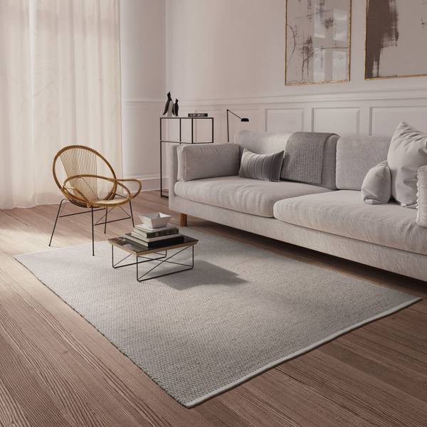 Handweb Teppich Amsterdam Grau - 250 x 300 cm