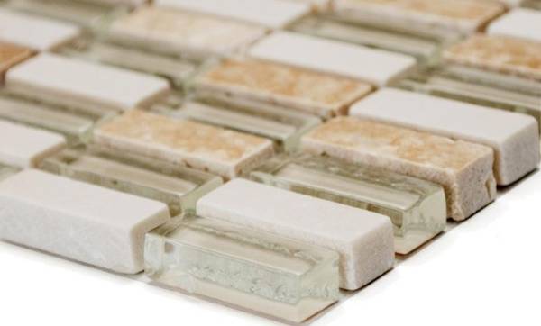 Mosaikfliesen 87-1412 Beige - Glas - 32 x 32 x 32 cm