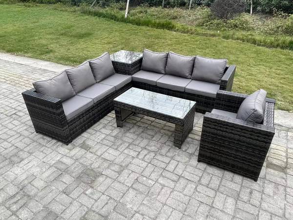 Outdoor Gartensitzgarnitur L(5er-Set) Grau - Webstoff