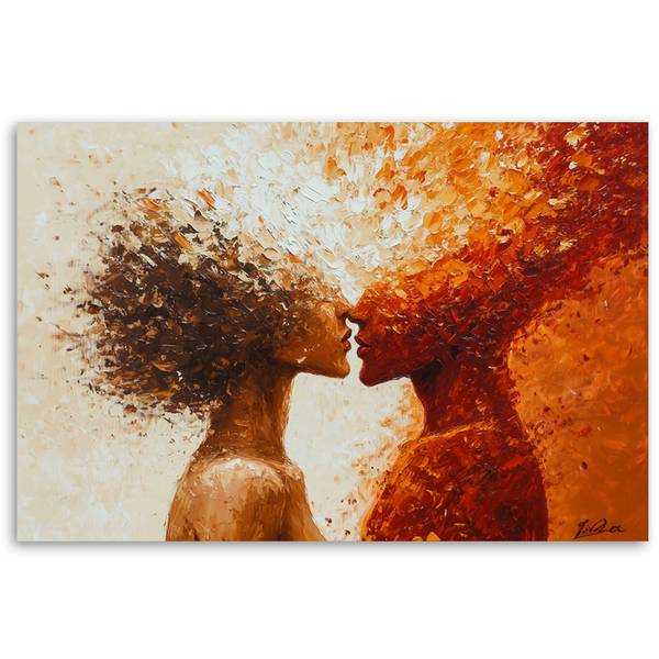 Wandbild akt paar abstraktion kuss 60 x 40 cm