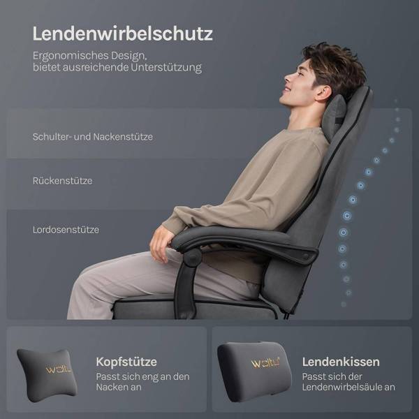 Gaming Stuhl Cornelia Schwarz - Grau