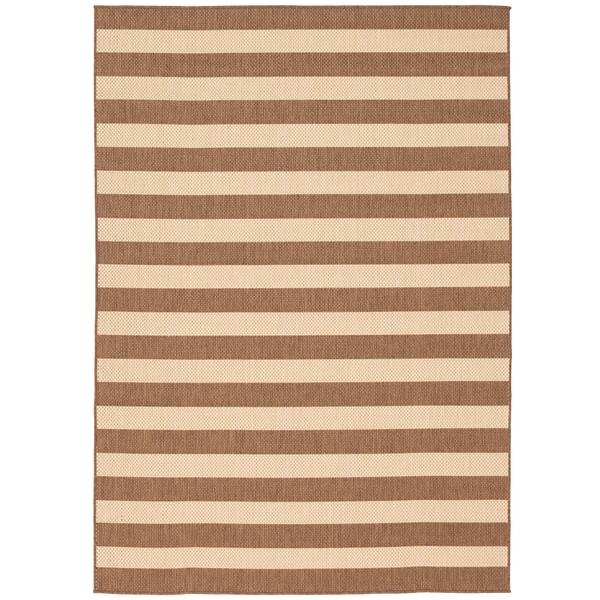In & Outdoor Teppich  Valencia Streifen Beige - Textil - 140 x 1 x 200 cm