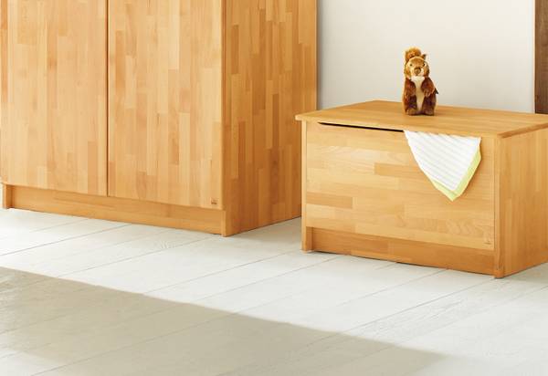 Truhe Jort Braun - Massivholz - 80 x 48 x 2 cm